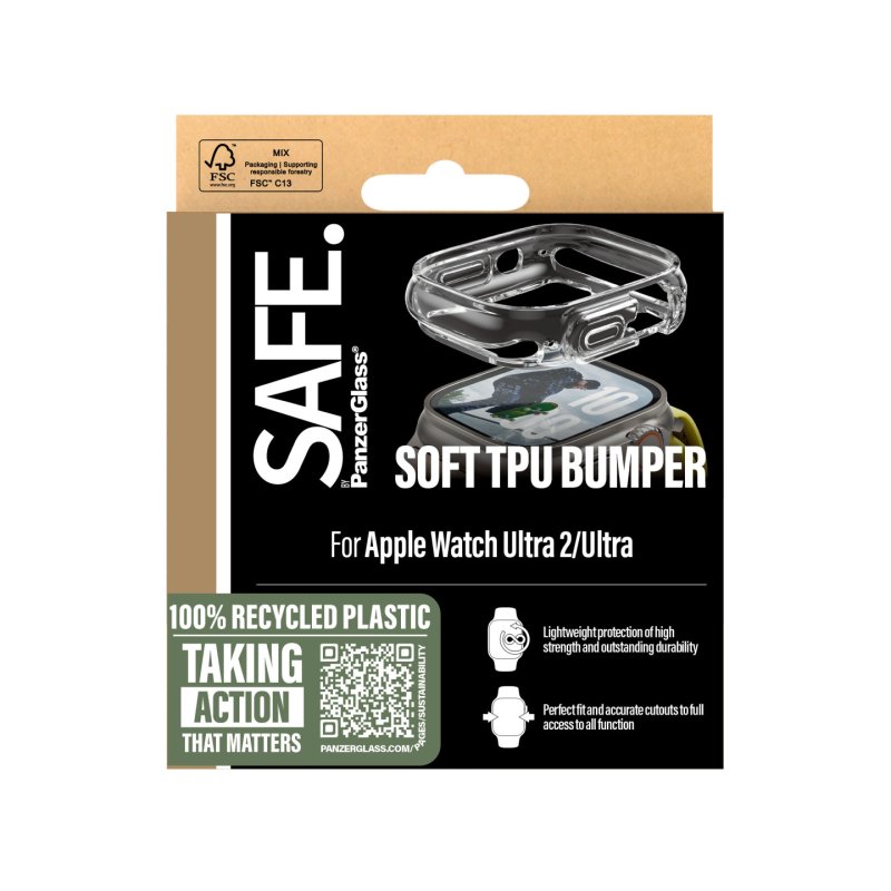 PanzerGlass SAFE. by TPU Bumper Transparent Apple Watch Ultra 2