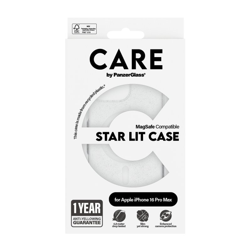 PanzerGlass CARE by Flagship Case Urban Combat Star Lit w. White MagSafe iPhone 16 Pro Max