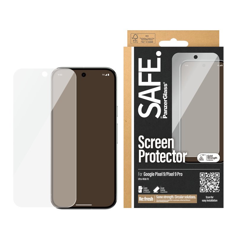 PanzerGlass SAFE. by Screen Protector Google Pixel 9 | 9 Pro | Ultra-Wide Fit Protection d'écran transparent 1