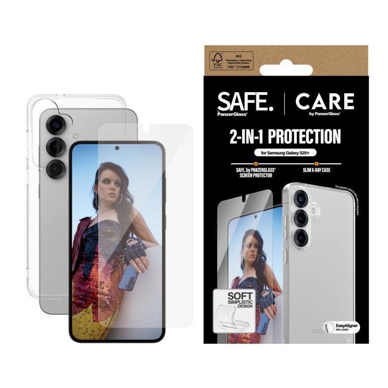 PanzerGlass CARE by Fashion 2-in-1 Bundle Samsung Galaxy S25 Protection d'écran transparent 1 pièce(s)