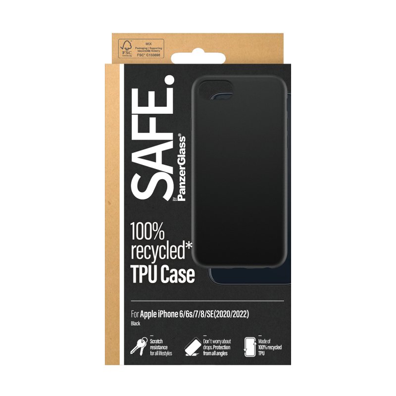 SAFE. by PanzerGlass TPU Case iPhone 8/7/6s/6/SE -black *BULK