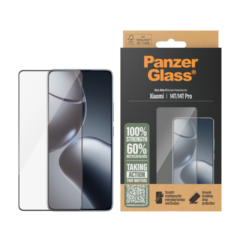 PanzerGlass Screen Protector Xiaomi 14T | 14T Pro | Ultra-Wide Fit