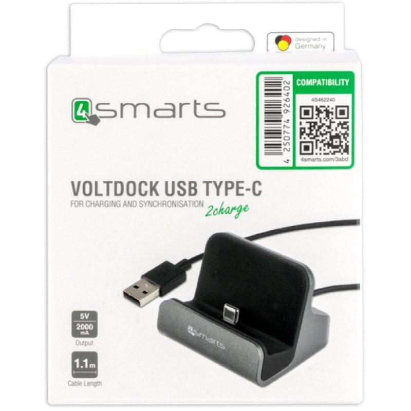 4smarts Charging Station VoltDock USB-C 10W. grau