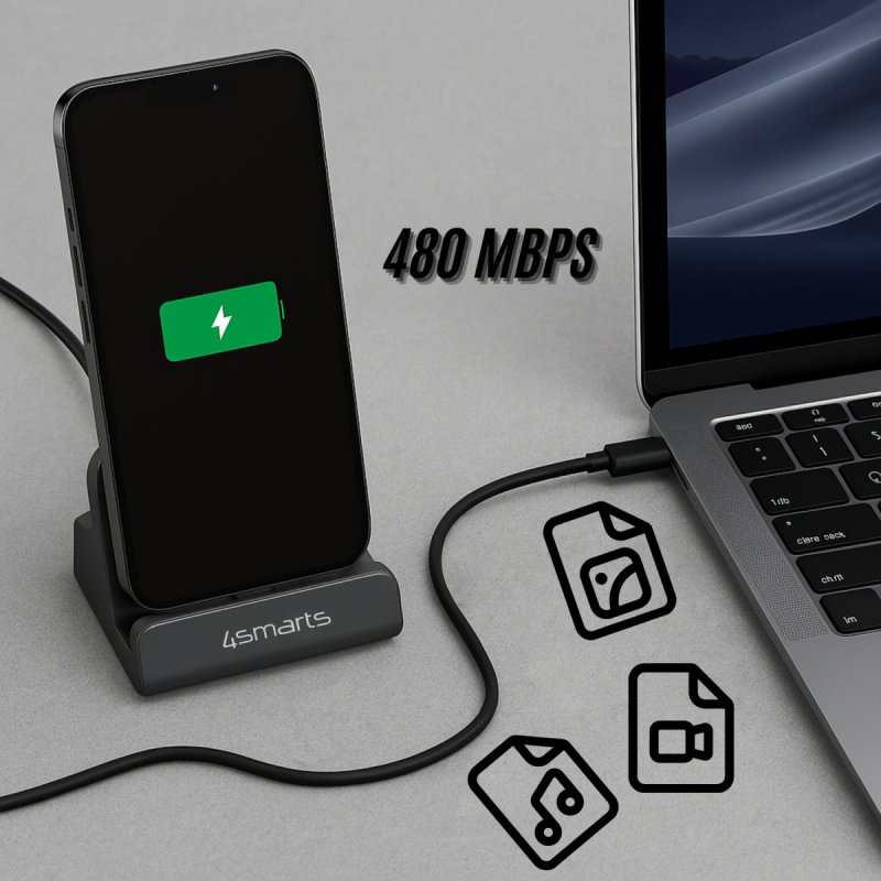 4smarts Ladestation VoltDock USB-C 60W. grau