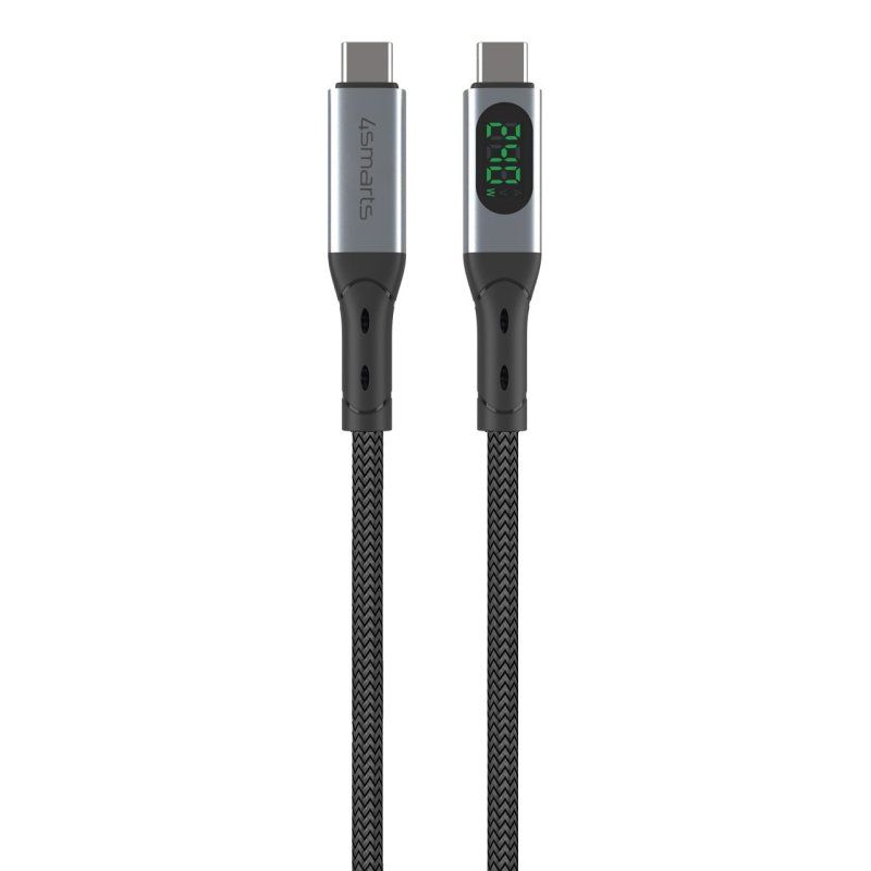 4smarts 541438 câble USB USB4 Gen 2x2 1,5 m USB C Noir, Gris