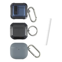 4smarts Case Set Alpha AirPods 4.3er Set blau.grau.schwarz
