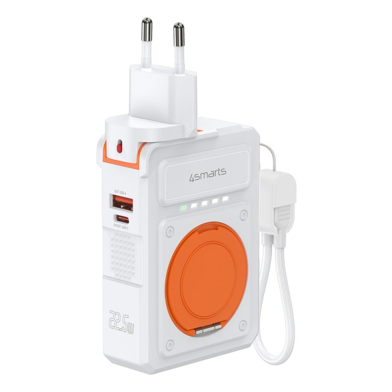 4smarts 541384 power bank Lithium Polymer (LiPo) 10000 mAh Wireless charging Orange, White