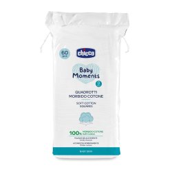Chicco Skin - Square Cotton Pads, 60 Pcs, 0m Multicolored, 60 Count