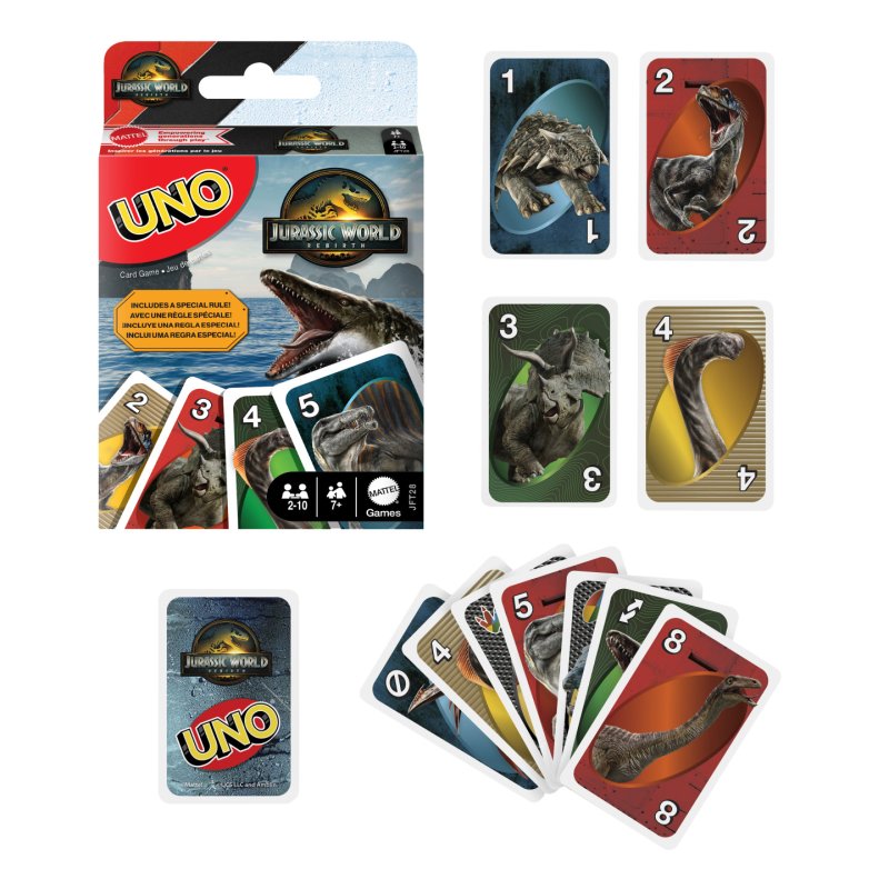 Games UNO-Jeu de cartes Jurassic World Renaissance-pour toute la famille