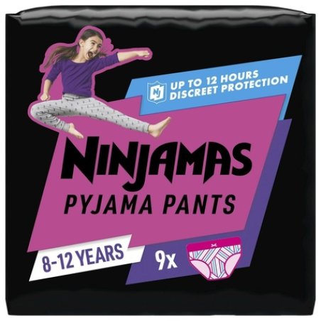 Ninjamas Absorbent Nightwear for Girls 9 Pack Pyjama Bottoms 8-12 Years
