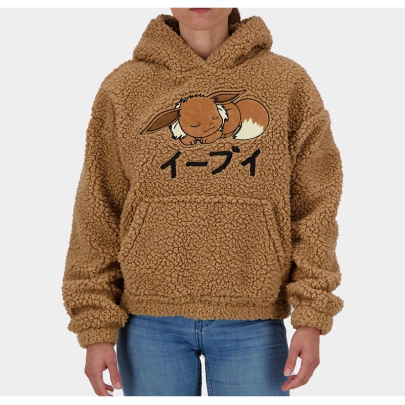 POKEMON - Evoli - Pull à Capuche Teddy pour Femme (XS)