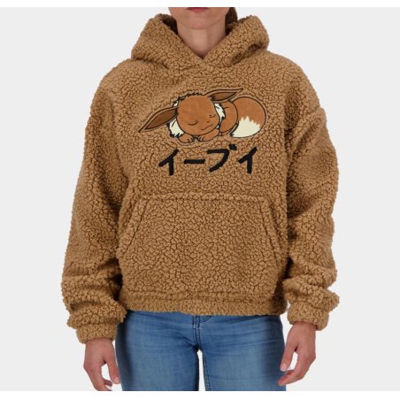 POKEMON - Evoli - Pull à Capuche Teddy pour Femme (XS)