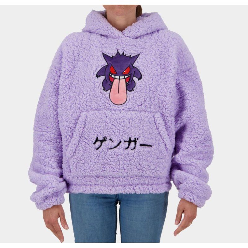 POKEMON - Ectoplasme - Pull à Capuche Teddy pour Femme (XL)