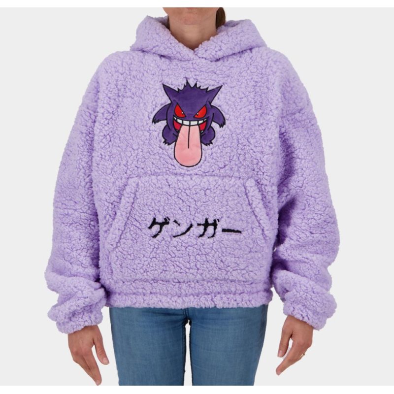 POKEMON - Ectoplasme - Pull à Capuche Teddy pour Femme (XS)