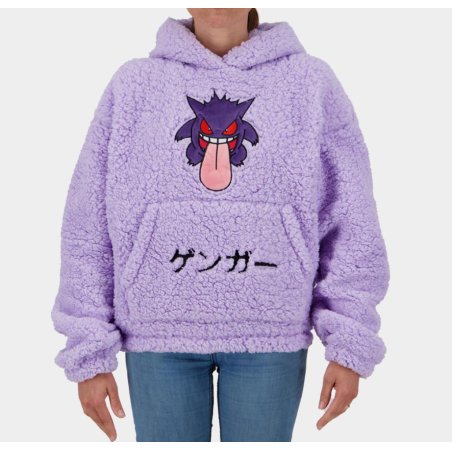 POKEMON - Ectoplasme - Pull à Capuche Teddy pour Femme (XS)