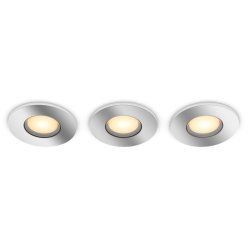 Philips Hue White Amb. Adore Einbausp rund silber 3x350lm DS
