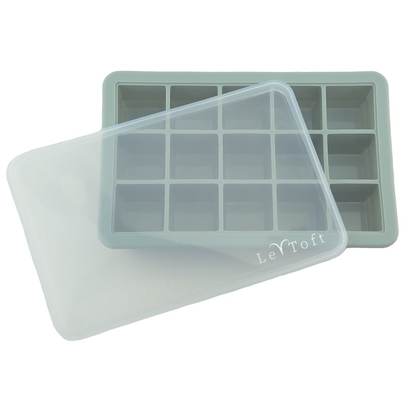 Le Toft - Baby Food Freezer Cubes - Smokey Green - 15 compartments, each holding up to 20 ml