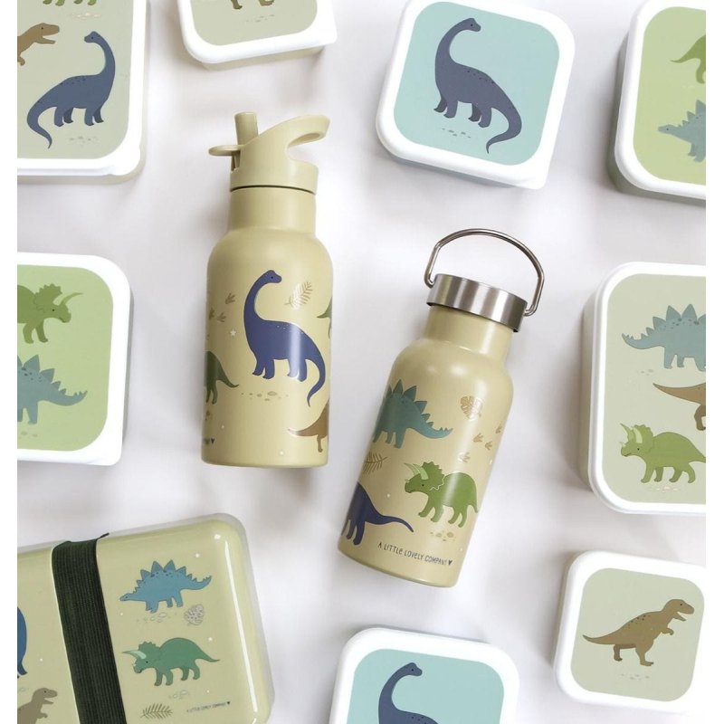 A little lovely company - Stainless steel drinking bottle - Dino - 7.3 x 20 x 7.3 cm