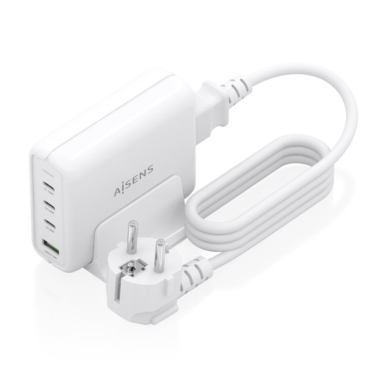 CARGADOR GAN AISENS SOBREMESA 140W 3XUSB-C PD3.1 QC4.0 QC5.0 USB-A QC3.0