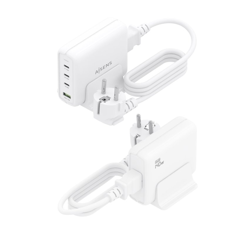 CARGADOR GAN AISENS SOBREMESA 140W 3XUSB-C PD3.1 QC4.0 QC5.0 USB-A QC3.0