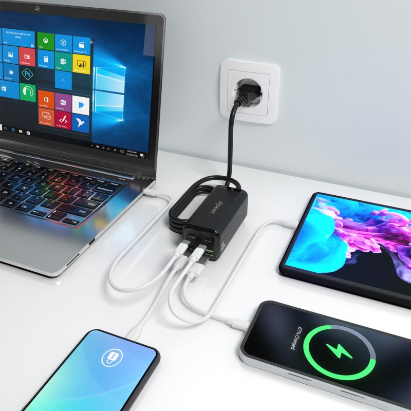 AISENS ASCH-100W4P054-BK mobile device charger Universal Black AC Fast charging Indoor