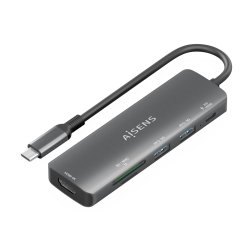 AISENS ASUC-6P023-GR station d'accueil Avec fil USB 3.2 Gen 1 (3.1 Gen 1) Type-C Gris