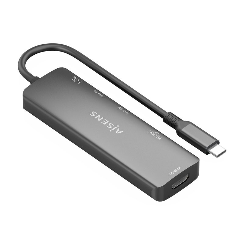 USB-C DOCK AISENS 6 EN 1 USB-C A HDMI 2XUSB-A USB-C PD 100W SD MICRO SD