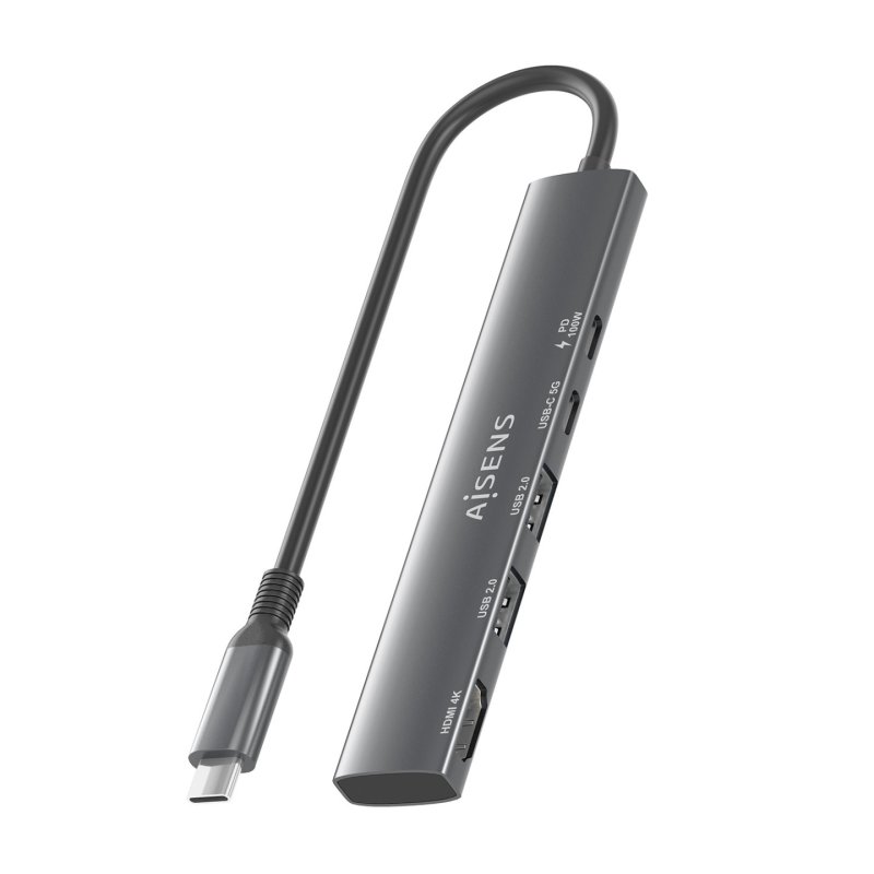 USB-C DOCK AISENS 5 EN 1 USB-C A 1XHDMI 2XUSB-A 1XUSB-C 1XPD 15CM