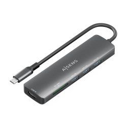 USB-C DOCK AISENS 6 EN 1 USB-C A 1XHDMI 3XUSB-A 1XSD 1XMICRO SD 15CM