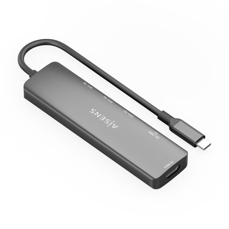 AISENS ASUC-6P024-GR station d'accueil Avec fil USB 3.2 Gen 1 (3.1 Gen 1) Type-C Gris