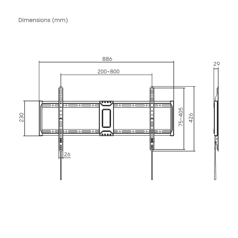 SOPORTE AISENS ECO ULTRA DELGADO MONITOR/TV 75KG DE 43-100 NEGRO
