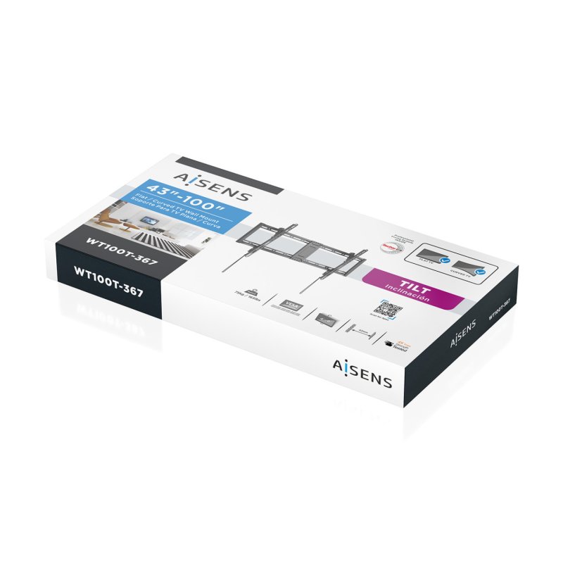 AISENS WT100T-367 support pour téléviseur 2,54 m (100") Noir