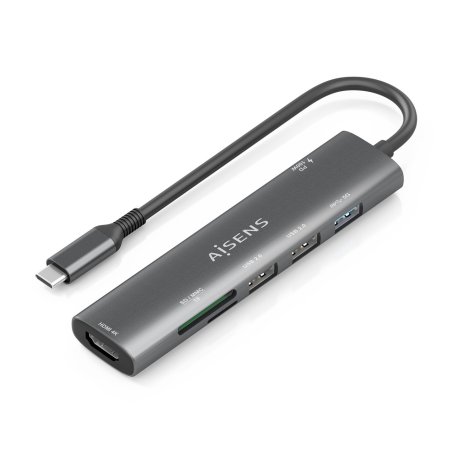 USB-C DOCK AISENS 7 EN 1 USB-C A HDMI 2XUSB-A USB-A PD 100W SD MICRO SD