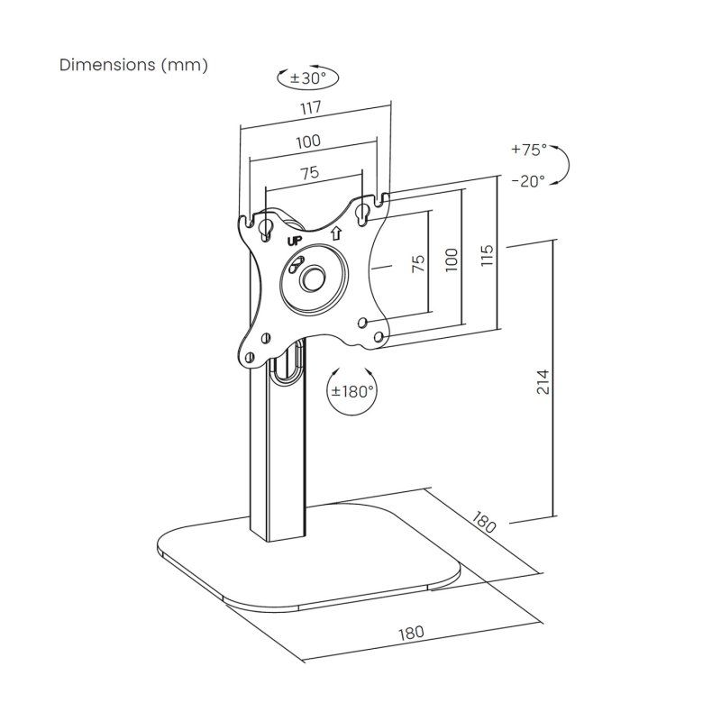 SOPORTE AISENS MESA ECO GIRATORIO INCLINABLE MONITOR/POS 2.5KG 10-24