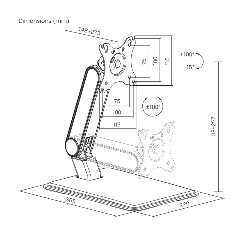 AISENS DT32TSR-373 TV mount/stand 81.3 cm (32") Black