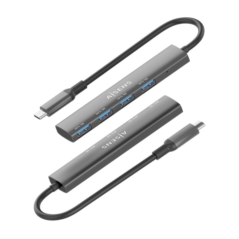 HUB AISENS USB 3.1 USB-C USB-C/M-4XTIPO A/H GRIS 15CM
