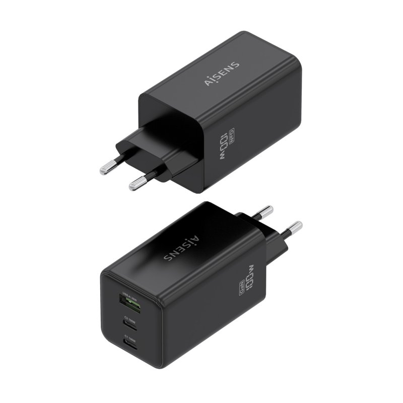 CARGADOR GAN AISENS 100W 2XUSB-C PD3.0 QC4.0 QC5.0 1XUSB-A QC3.0