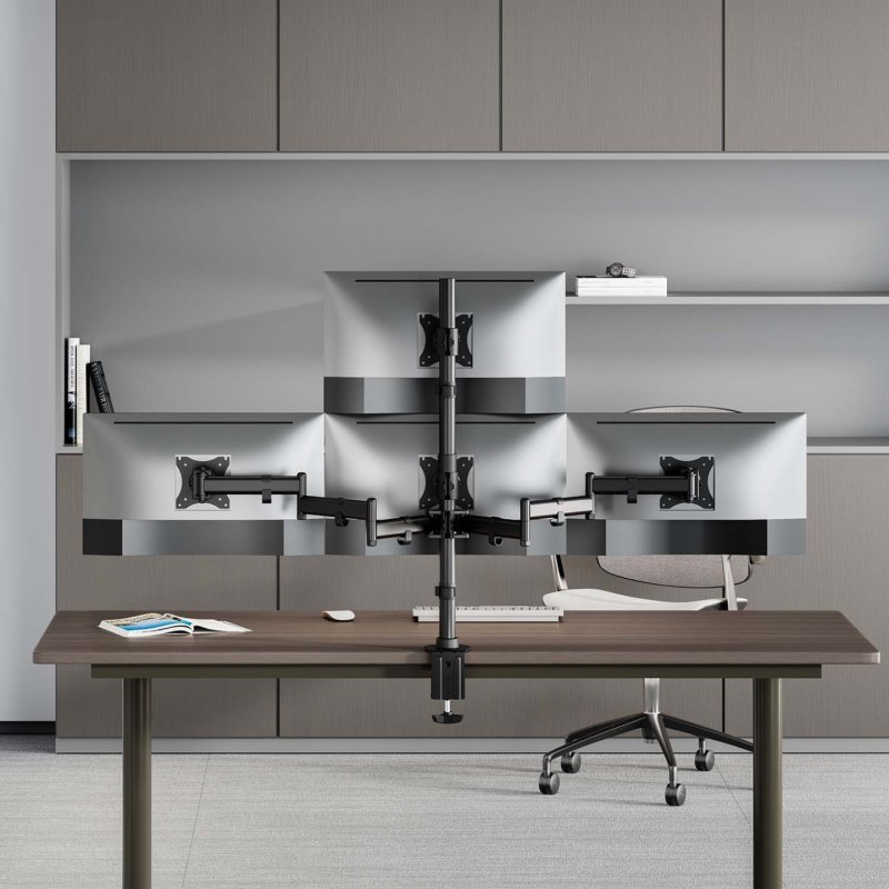 SOPORTE AISENS MESA ECO GIRATORIO INCLINABLE 4 MONITORES 8KG 13-27