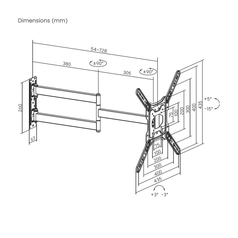 SOPORTE AISENS ECO GIRATORIO INCLINABLE NIVELABLE MONITOR/TV 35KG 23-65