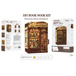 BOOK NOOK KIT - DIY- Libraire Musicale Memories - 136pc Eclairage LED