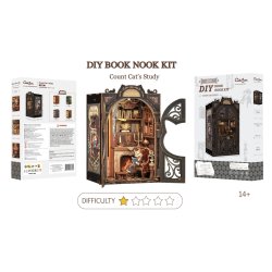 BOOK NOOK KIT - DIY - Le cabinet du Comte Cat - 108pc Eclairage LED
