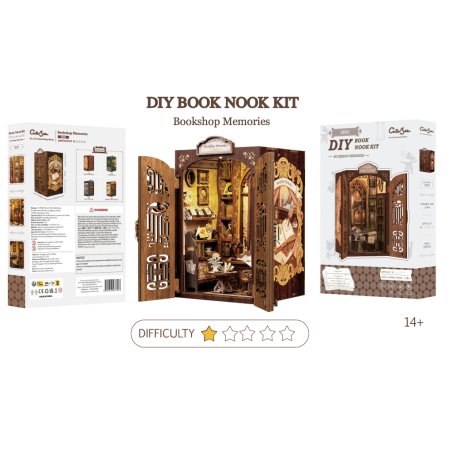 BOOK NOOK KIT - DIY - Librairie des Mémoires - 127pc Eclairage LED