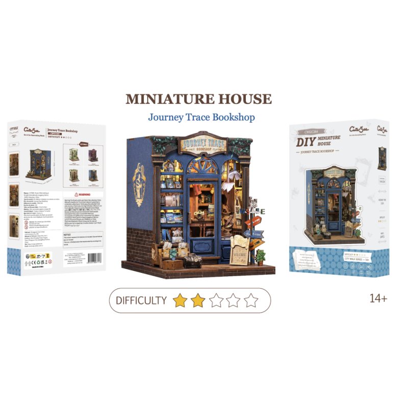 MINIATURE HOUSE - DIY - Librairie de Voyage - 241pc Eclairage LED