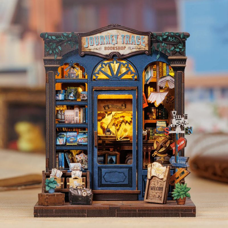 MINIATURE HOUSE - DIY - Librairie de Voyage - 241pc Eclairage LED
