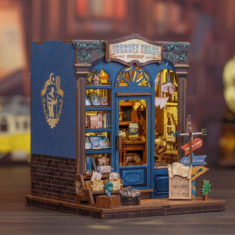 MINIATURE HOUSE - DIY - Librairie de Voyage - 241pc Eclairage LED