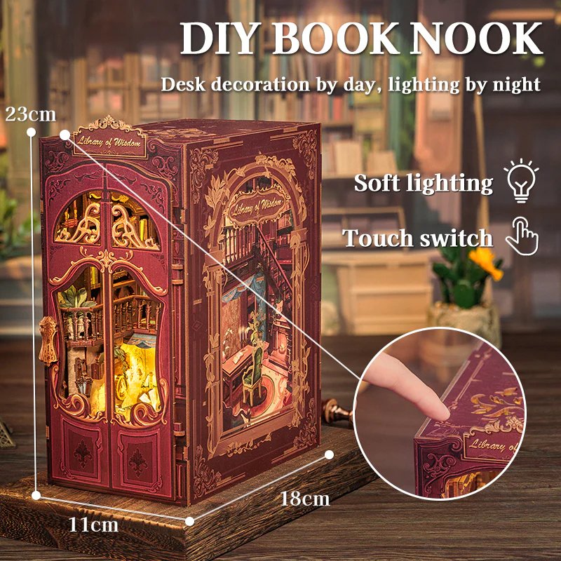 BOOK NOOK KIT - DIY - Librairie de la Sagesse - 281pc Eclairage LED