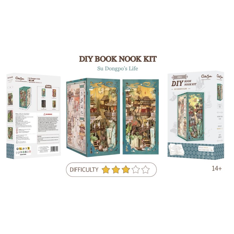 BOOK NOOK KIT - DIY - La Vie de Su Dongpo - 280pc Eclairage LED