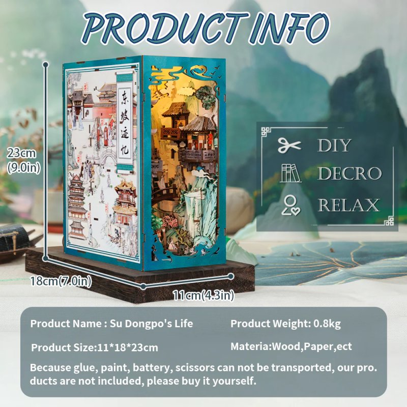 BOOK NOOK KIT - DIY - La Vie de Su Dongpo - 280pc Eclairage LED