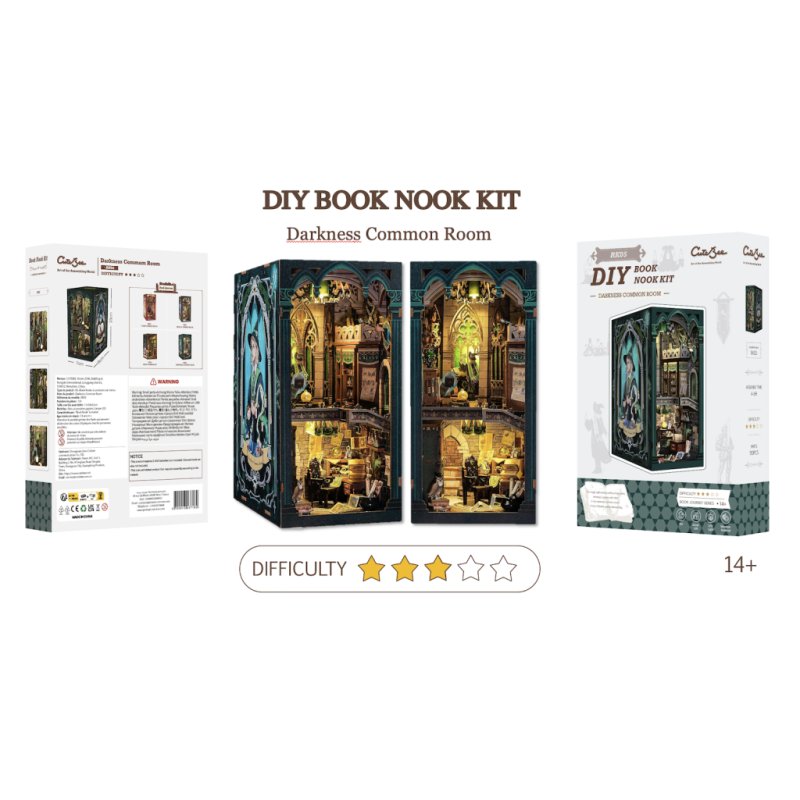 BOOK NOOK KIT - DIY - Salle Commune Sombre - 150pc Eclairage LED