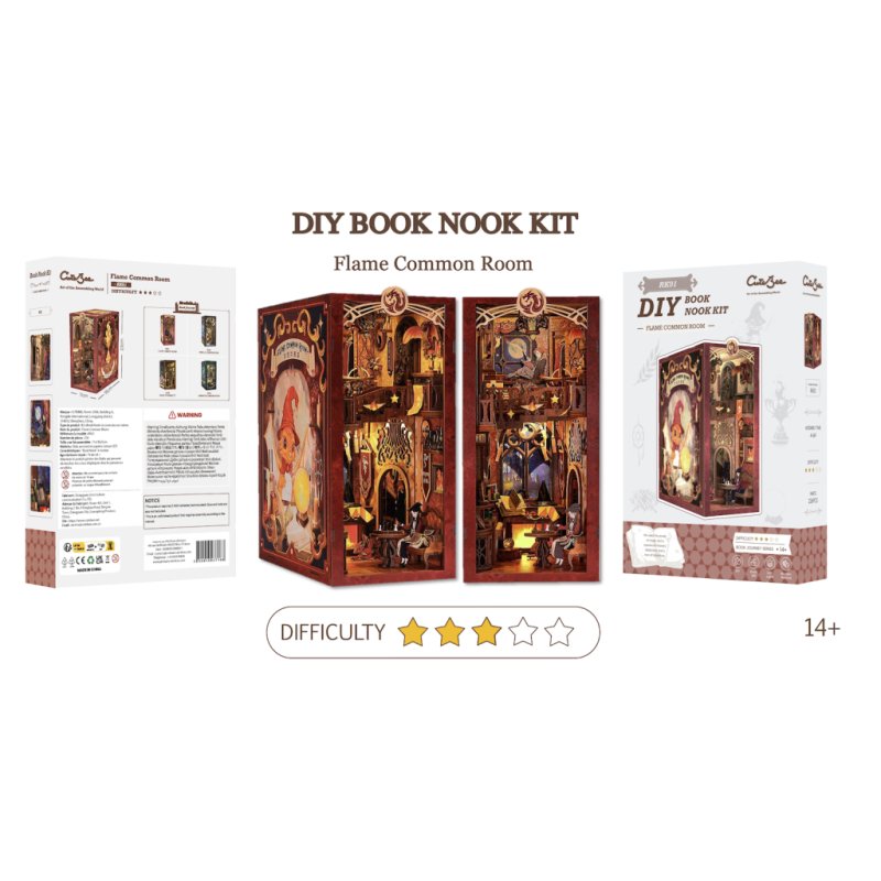 BOOK NOOK KIT - DIY - Salle Commune Flâme - 226pc Eclairage LED